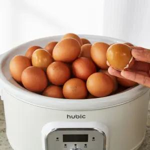 휴빅 구운 계란 찜기 기계 만들기 에그쿠커 맥반석 타이머 계란찜기 화이트