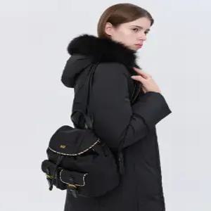 닥스 액세서리 여성 24FW [스테디셀러] 블랙 로고장식 나일론 백팩 WCBA4F723BK