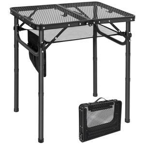 레드스윙 접이식 그릴 테이블, 가벼운 높이 조절 가능한 알루미늄 메쉬 데스크탑 및 야외 캠핑 피크닉용 백 바비큐, 스몰 2피트, 블랙