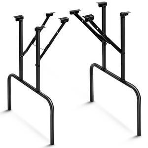 가정용, 주방용, DIY 또는 수리 책상용 접이식 테이블 다리 28인치 연회용 헤비 듀티 스틸 가구(블랙) 2개