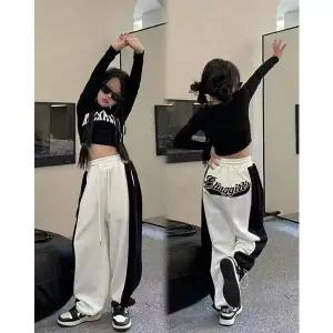 [삐삐네옷가게]주니어 여아 키즈 힙합걸즈 크롭 와이드 트레이닝 상하
