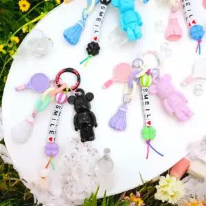 대용량 곰돌이 스포티 이니셜 키링 30세트 만들기 키트 비즈 공예 DIY 재료 열쇠고리 스포츠키링 부자재