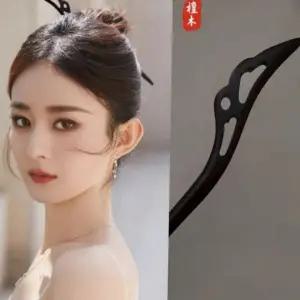올림 머리 비녀 수제 업스타일 여자 나무 비녀 장식 액세서리 봉운