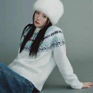 [온앤온](강남점)[정채연 착용][온앤온] 페어아일 자카드 스웨터 NEK5WPB17