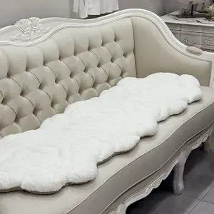 [마메종]장미 극세사 쇼파패드-아이보리 (3인용 180x60)