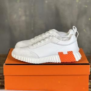 브랜드 H 디자이너 신발 트레이너 바운싱 스니커즈 남성용 캐주얼 신발 가죽 및 메쉬 레이스업 스포츠 러너