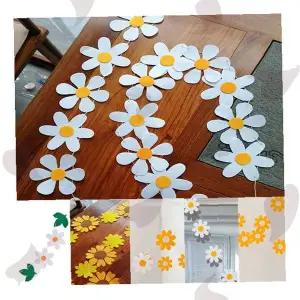 펠트 가랜드 화이트 옐로우 봄꽃 장식 파티 인테리어 벽장식 생일 홈데코 플라워 소품