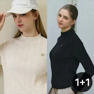 [힐크릭]골프티셔츠 여성 프리미엄 자카드 모크넥 2종세트 1HCHSXU704_5