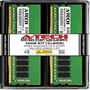 A-Tech 16GB(2x8GB) DDR4 2666MHz UDIMM PC4-21300(PC4-2666V) CL19 DIMM 비ECC 데스크탑 RAM 메모리 모듈