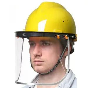 최강 예초기 안전모 보호장구 벌초 눈보호 단독 옐로우 헬멧+브래킷+PC 두꺼운 투명