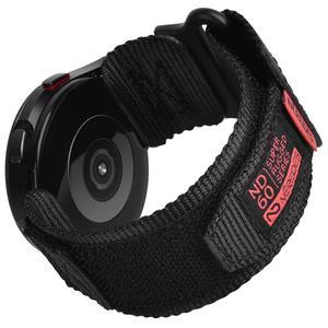 갤럭시 워치 7 6 5 4 40mm 44mm / 클래식 프로 3 41mm 액티브 2, 20mm 남성용 나일론 교체 스포츠 스트랩 블랙,