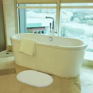 크로쉐 레이스 디자인 순면 발매트 40x60 원형 그레이 40x60 (WFKAESJ)