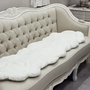 마메종 장미 극세사 쇼파패드-아이보리 (3인용 180x60)