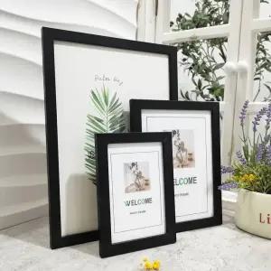 아크릴액자 1개 나무 사진 액자 벽 예술 클래식 아크릴 보호 홈 데코 기념 용