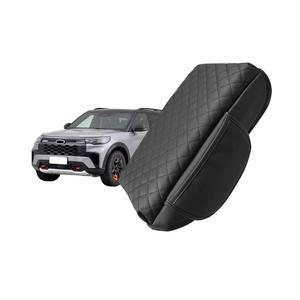 [미국배송] 포드 익스플로러 2020-2024와 호환되는 누오지 센터 콘솔 팔걸이 커버 사이드 포켓 인테리어 액세서리가 있는 가죽 뚜껑 보호 쿠션 패드 블랙 스크래치 방지