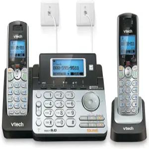 VTech DS6151-2 가정용 또는 중소기업용 핸드셋 2회선 무선 전화 시스템 각 회선에 디지털 응답 및 우편함