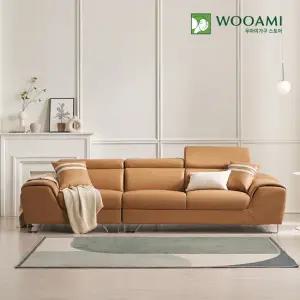 우아미가구 메리 4인 무빙헤드 가죽 소파 3color