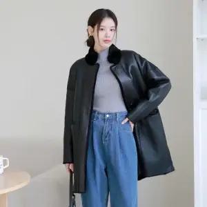 [CJ단독][최초가 799 000원]헤린느 리버시블 무스탕 롱코트