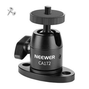 NEEWER 웹캠 벽 천장 마운트 브래킷, 알루미늄 합금 미니 볼 헤드 및 0.6cm(1 /4인치) 나사, 사진 스튜디오 비디오 녹화 액션 카메라 액세서리, 360 회전 90 기울기, CA172