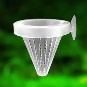 어항피딩컵 아크릴 실지렁이 구피 흡착식 물고기피딩컵