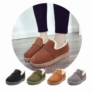 슬립온 방한화 기모 겨울 단화 스웨이드 여자 따뜻한