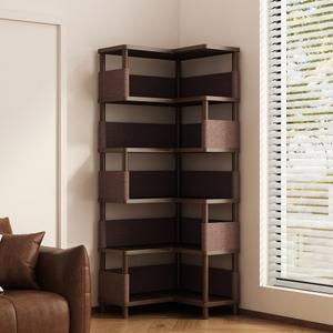 4단 코너책장 전면 낮은 책꽂이 미니 공간분리 폭좁은 좁은 침실