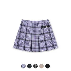 [폴햄키즈][폴햄키즈] 여아 체크 솔리드 플리츠 스커트_PKE3RR2010