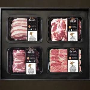 [천사푸드]국내산 한돈 선물세트 5호 삼겹살500g*2+목살500g*2+항정살300g+가브리살300g+모듬소세지280g