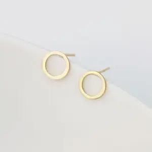 금귀걸이 14K 금 라인 원 도형 골드 귀걸이