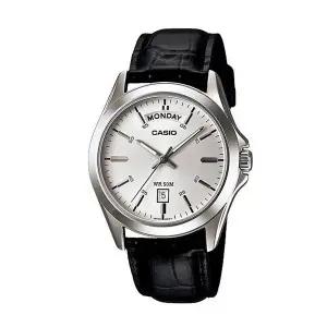 [신세계라이브쇼핑]카시오 MTP-1370L-7A 남성 라운드 아날로그 가죽 손목 시계