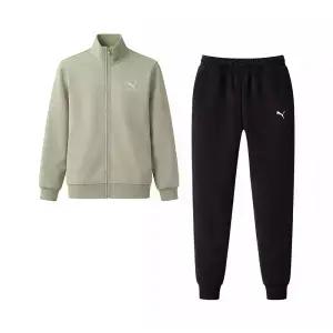 푸마 클래식 스웨트 트랙수트 남성 기모 트레이닝 세트 운동복 짐웨어 런닝복 아미 블랙 688176-82
