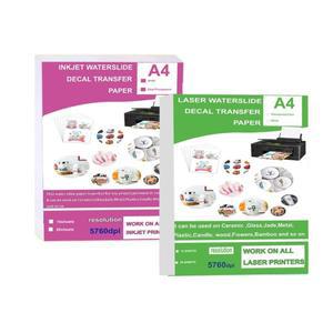 10 시트 DIY A4 잉크 호환젯 워터 슬라이드 데칼 전사 용지 레이저 프린터 호환 흰색 투명