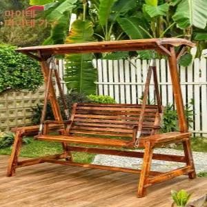 야외 흔들그네의자 카페 나무 테라스 스윙체어 인테리어