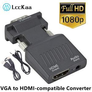 VGA to HDMI 어댑터 1080P Male Female Converter 오디오 USB 전원 케이블 포함 PC 노트북 HDTV 변환기