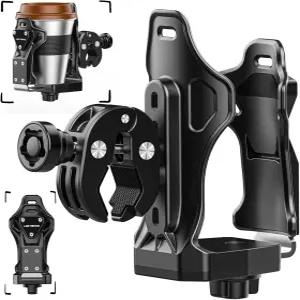 로크텐워 방지 오토바이 컵 홀더 직경 1.95-3.6인치 병용 대형 조절식 자전거 물병 핸들바 및 프레임 핏