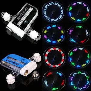 다채로운 자전거 휠 스포크 라이트 USB 충전식 RGB LED 네온 타이어 플래시 림 장식 MTB 안전 경고등