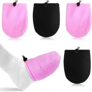 여성용 캐스트 토 양말 남성용 4팩 커버 미끄럼 방지 보호대 발목 다리 발(보라색 검은색)에 맞습니다