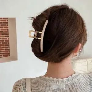 여성 헤어핀 마블 자개 올림머리 긴머리 일자헤어핀