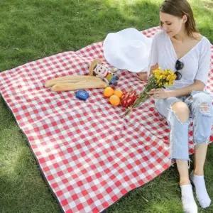 방수 휴대용 감성 야외 캠핑 피크닉 산행 소풍 체크 매트 (WFKMWM6)