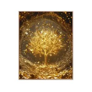 보석십자수 세트 행운의 재물 비즈 액자 액자형 황금 나무 37x47 금전수 돈나