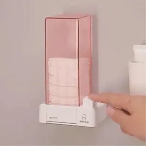 화장대 미니 투명 버튼형 화장솜 디스펜서 정리 수납함 메이크업 케이스 보관함