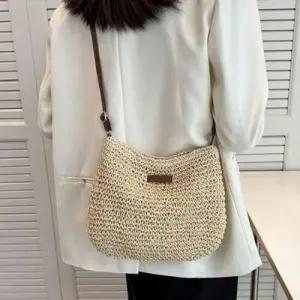 여성 빈티지 레트로 라탄 크로스 핸드백 WFJ2CIW