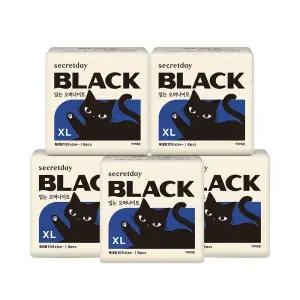 시크릿데이 블랙 생리대 입는 오버나이트 특대형 8P x 5팩