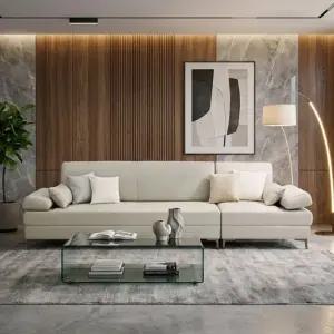 서광퍼니처 소담채 온열 온돌 거실 소가죽 4인 흙소파 hy