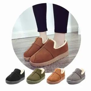 기모 방한화 겨울 단화 스웨이드 따뜻한 슬립온 여자 여성워커부츠 여성가죽워커