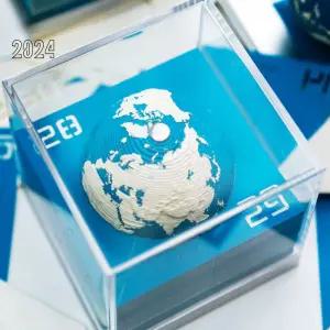 2024 지구본 새해선물 책상달력 한국어 장식 영문판 3D 찢는달력