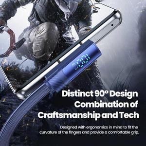 Toocki PD100W 유형 C-C 케이블, 삼성 Xiaomi Led 디지털 고속 충전 USB 벤드 iPhone 15 시리즈 게임 데이