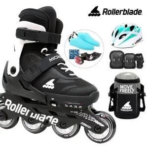 아동 인라인스케이트 마이크로블레이드 블랙+가방+보호대+헬멧 유아 어린이 인라인 신발항균건조기
