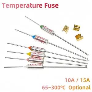 TF 열 퓨즈 RY 10A 15A 250V 온도 65 73 75 85 90 100 110 120 130 165 172C 185 192C 200 216 240 280 300
