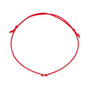 [비앤비골드] 당일발송 14K 미니 골드볼 실크끈 레드 실팔찌 KNB41498
